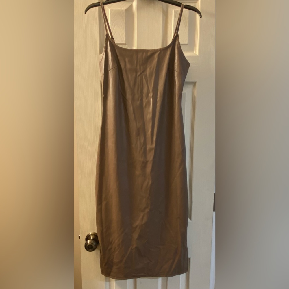 Wild Fable Faux Leather Dress - Dark Taupe